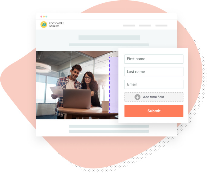landing page with landing page stats overlayed