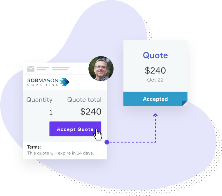 Lead clicks Accept Quote button and payment processes