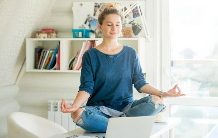Entrepreneur meditating
