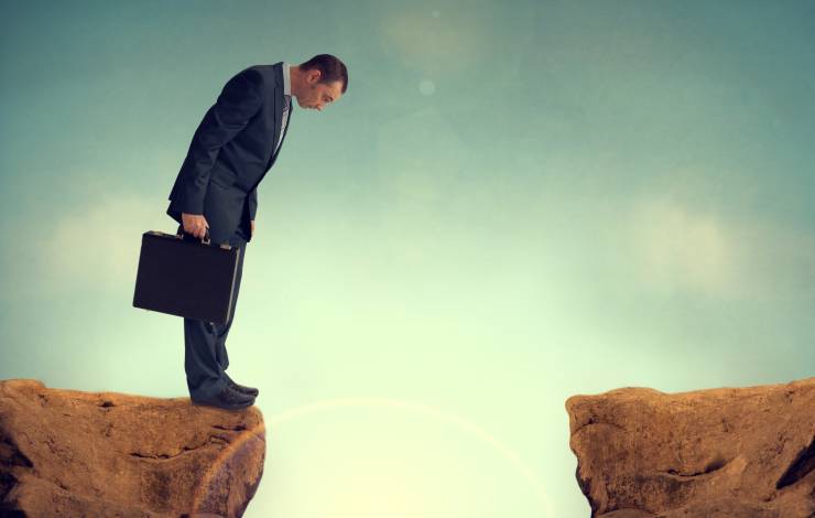businessman looking at the gap