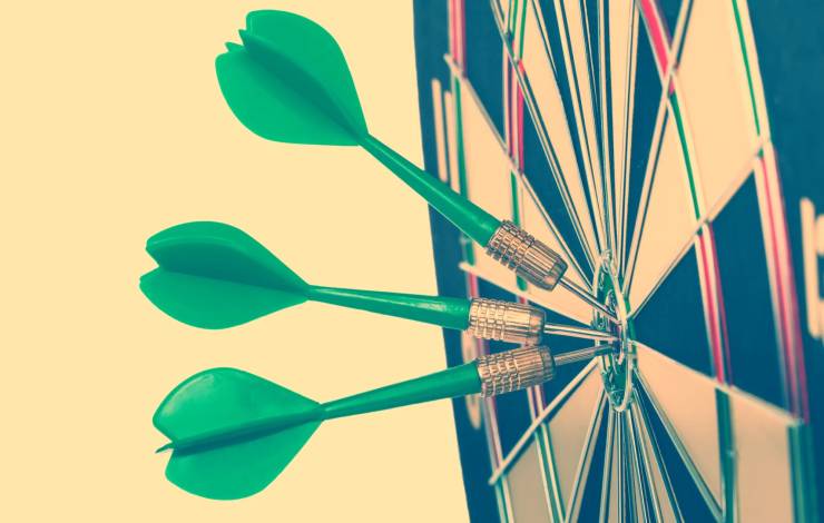 darts on a bullseye