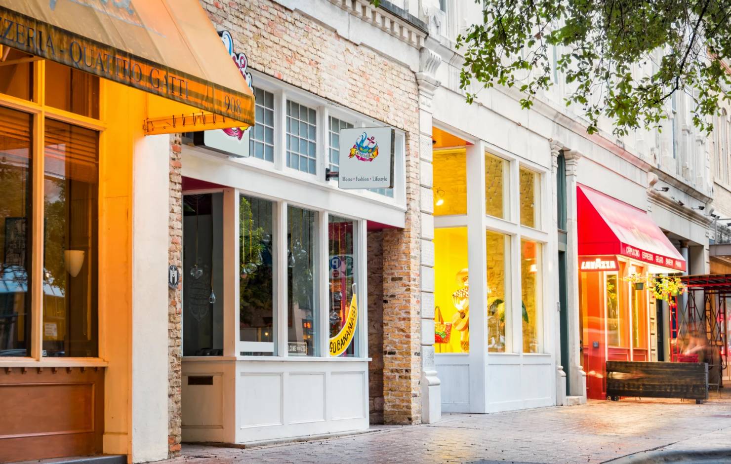 city storefronts