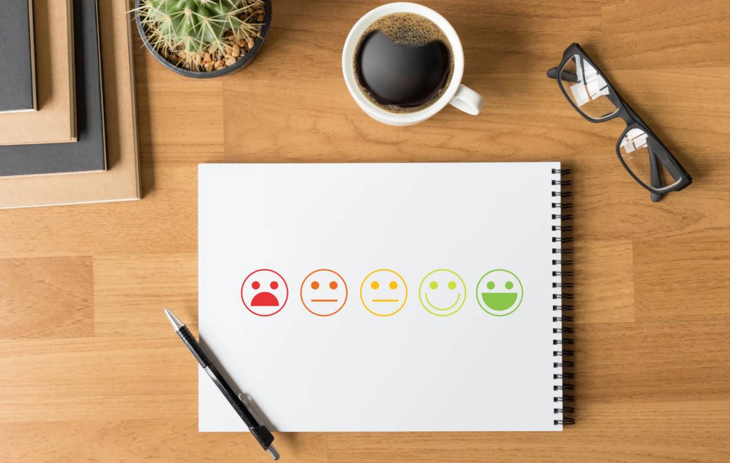 survey responses on a notebook page