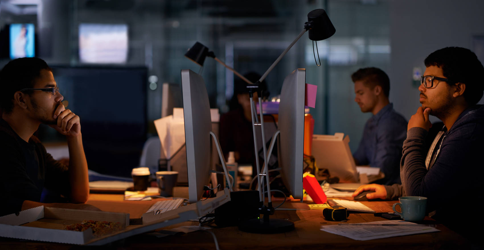 people working at computers