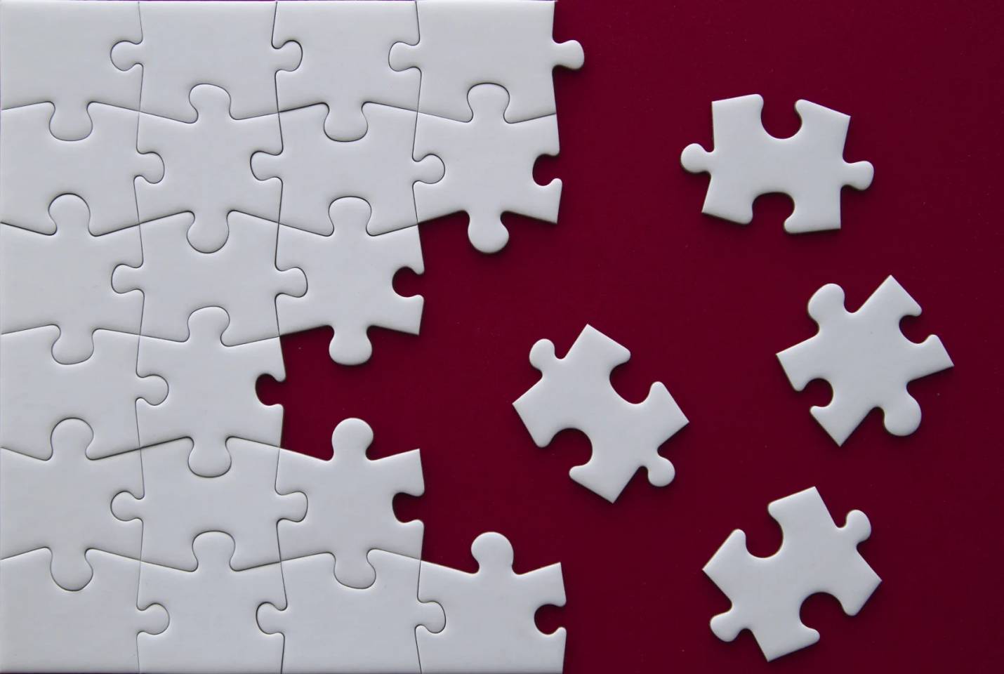 puzzle on red background