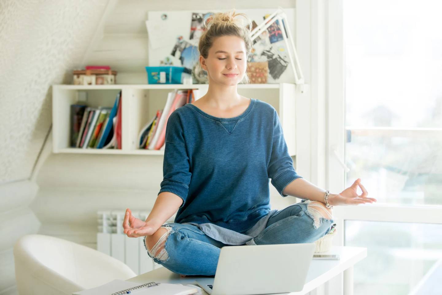 Entrepreneur meditating