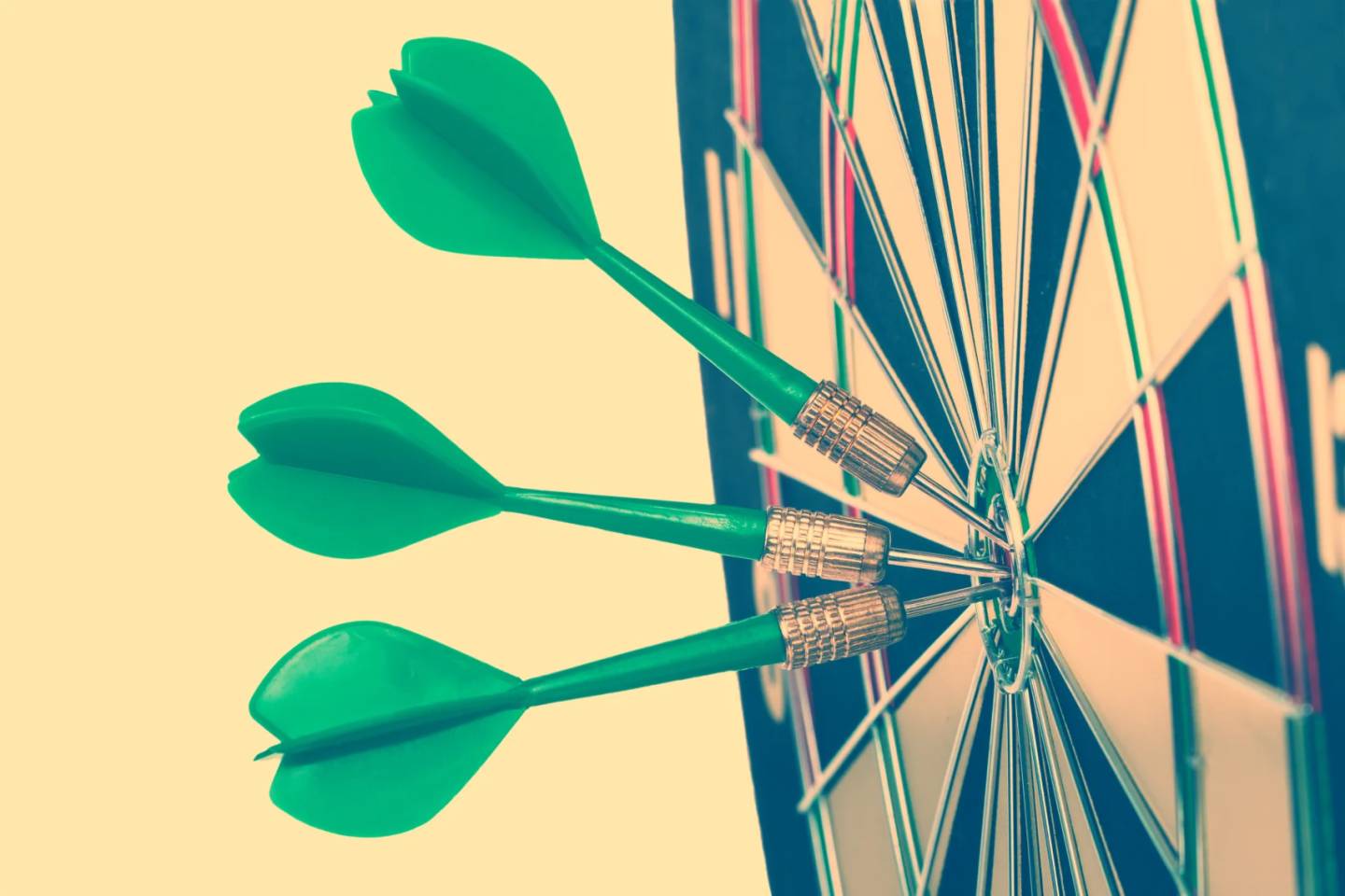 darts on a bullseye