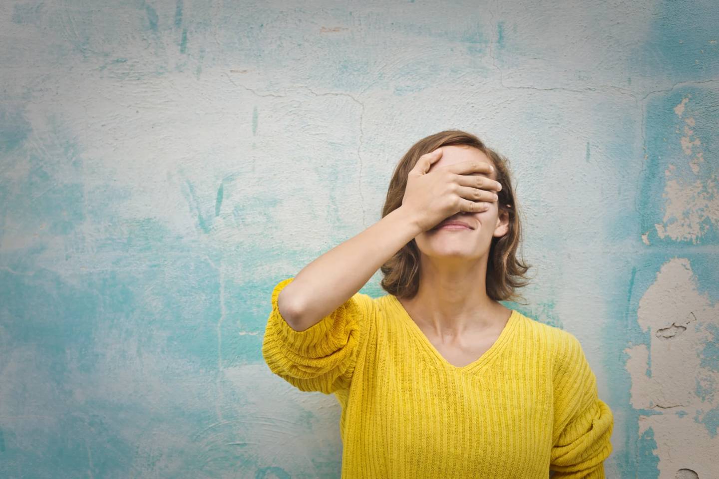 Woman embarrassed about mistake