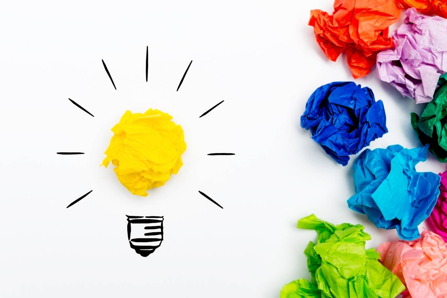 colorful lightbulbs made of paper