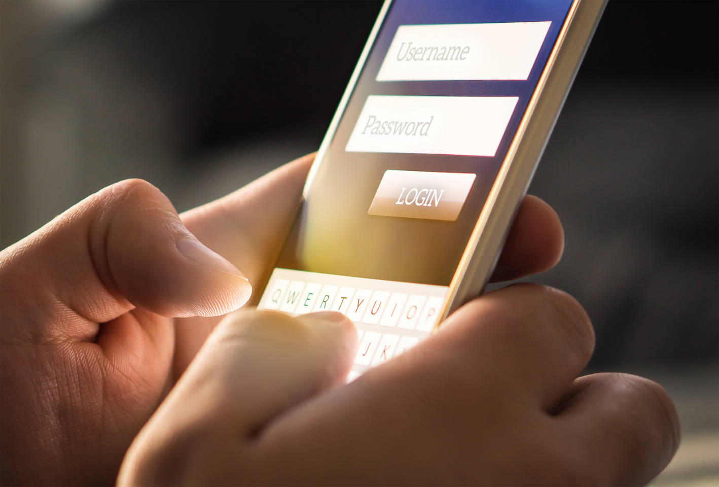 using a cell phone to log into an account