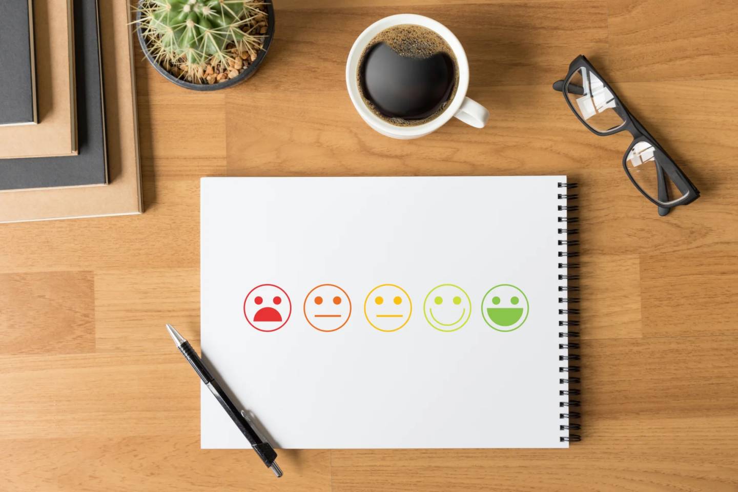 survey responses on a notebook page